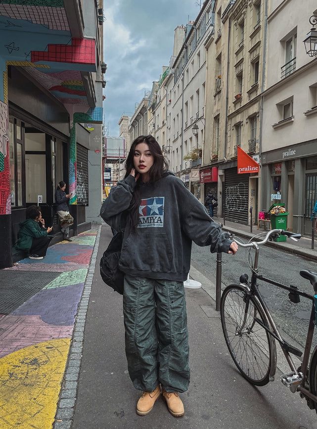 Piper shirring nylon jogger pants
