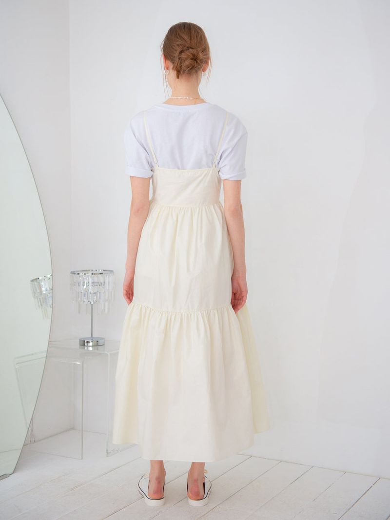 SLEEVELESS COTTON MAXI ONEPIECE_CREAM