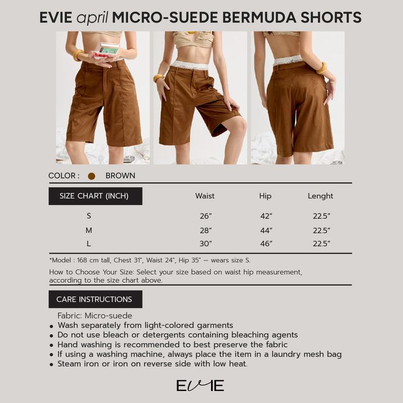 EVIE april MICRO-SUEDE BERMUDA SHORT