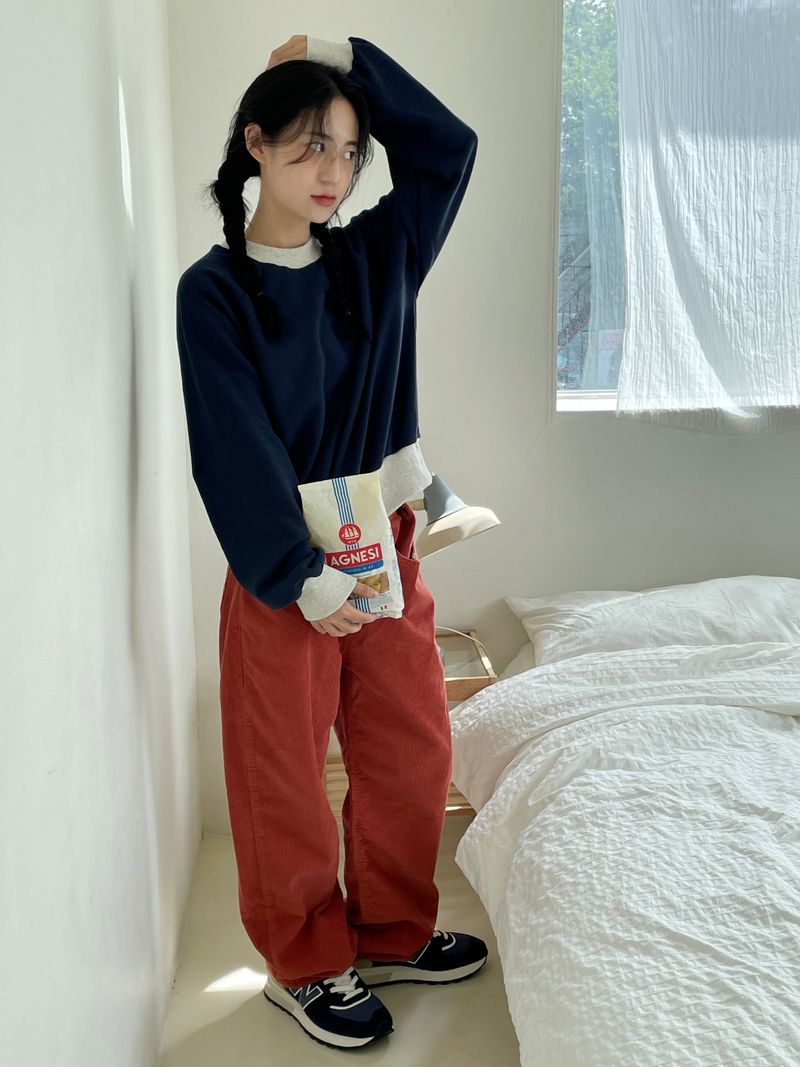 Obidos corduroy wide pants