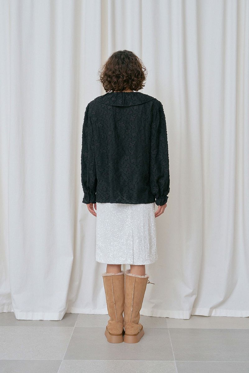 Flor frill blouse_black