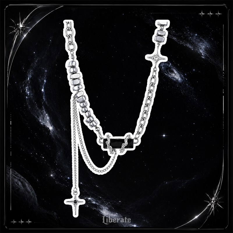 [Surgical Steel] Drop The Flash Onyx Necklace -THE BOYS  SUNWOO Pick!
