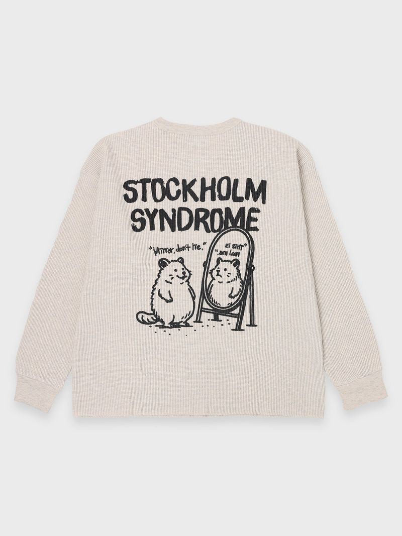 stockholm syndrome（ストックホルムシンドローム）の「リアルライフワッフル長袖Tシャツ - オートミール（トップス）」