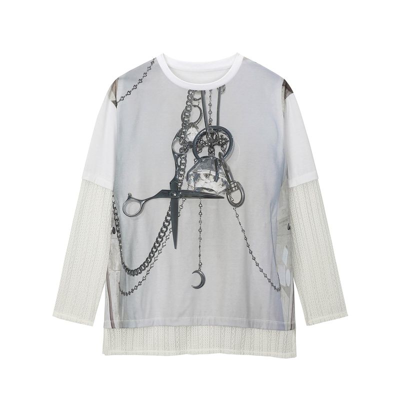 0 6 dripping chain layered t-shirt