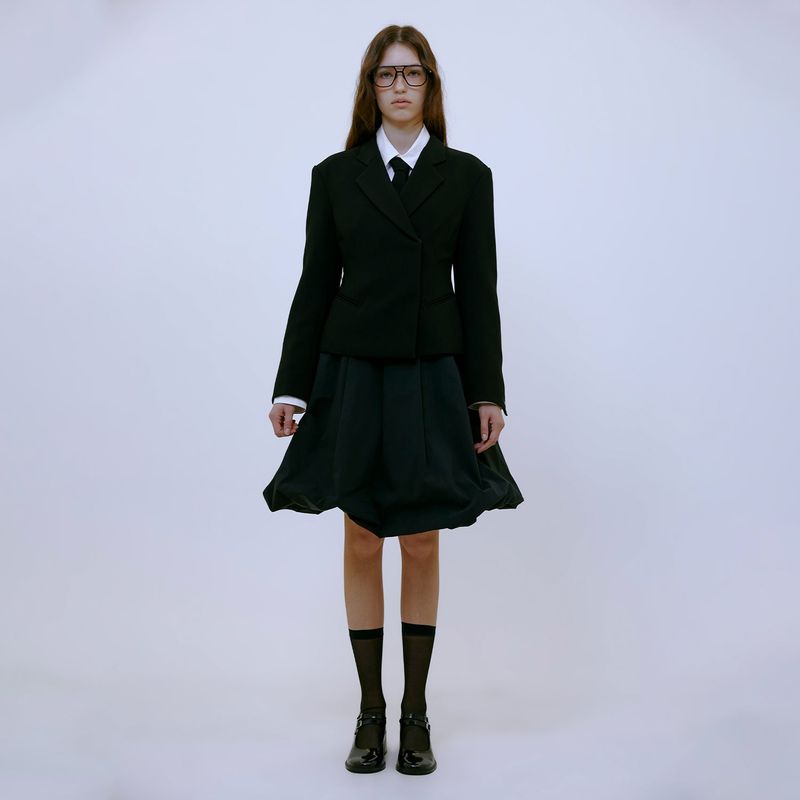 13MONTH(サーティーンマンス)の「Balloon Midi Skirt (BLACK)(Skirts)」