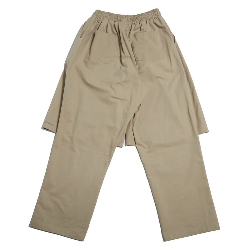 banding half cut long pants_be