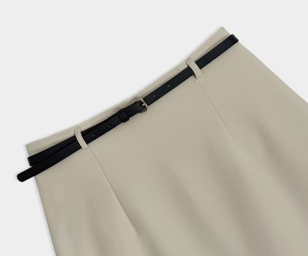Lavigne Simple A-line Belted Mini Skirt