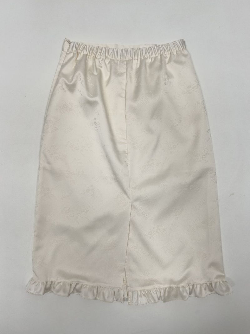 Jacquard satin midi skirt
