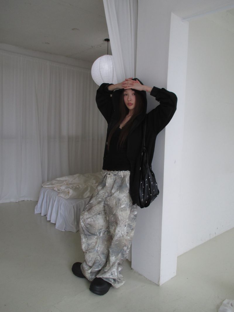 stud washing hoody
