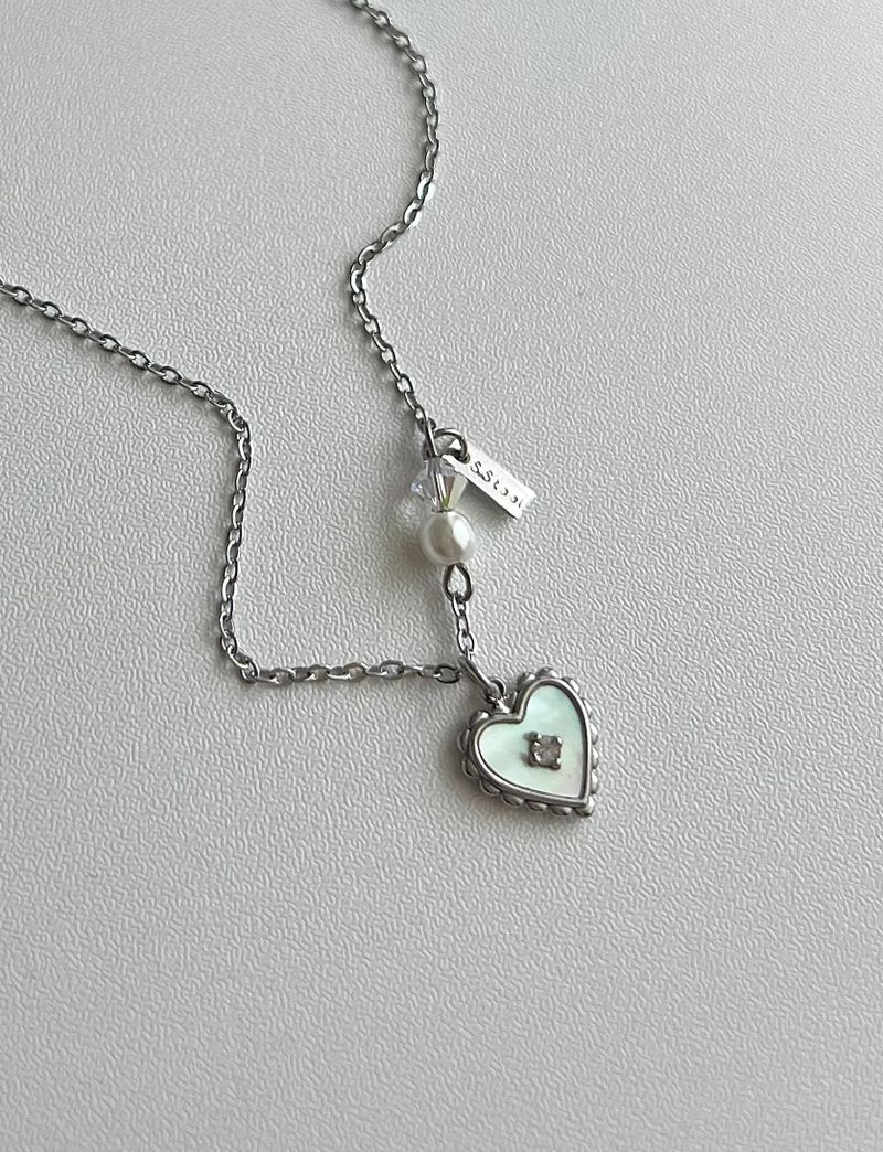 jorr innocent mother-of-pearl hearts and beads cubic star wedding look layered necklace