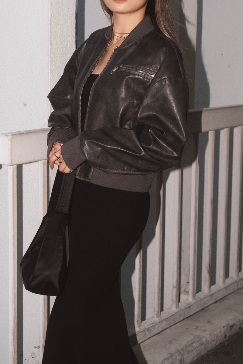 Loved Bomber Faux Leather Jacket - 2 colours
