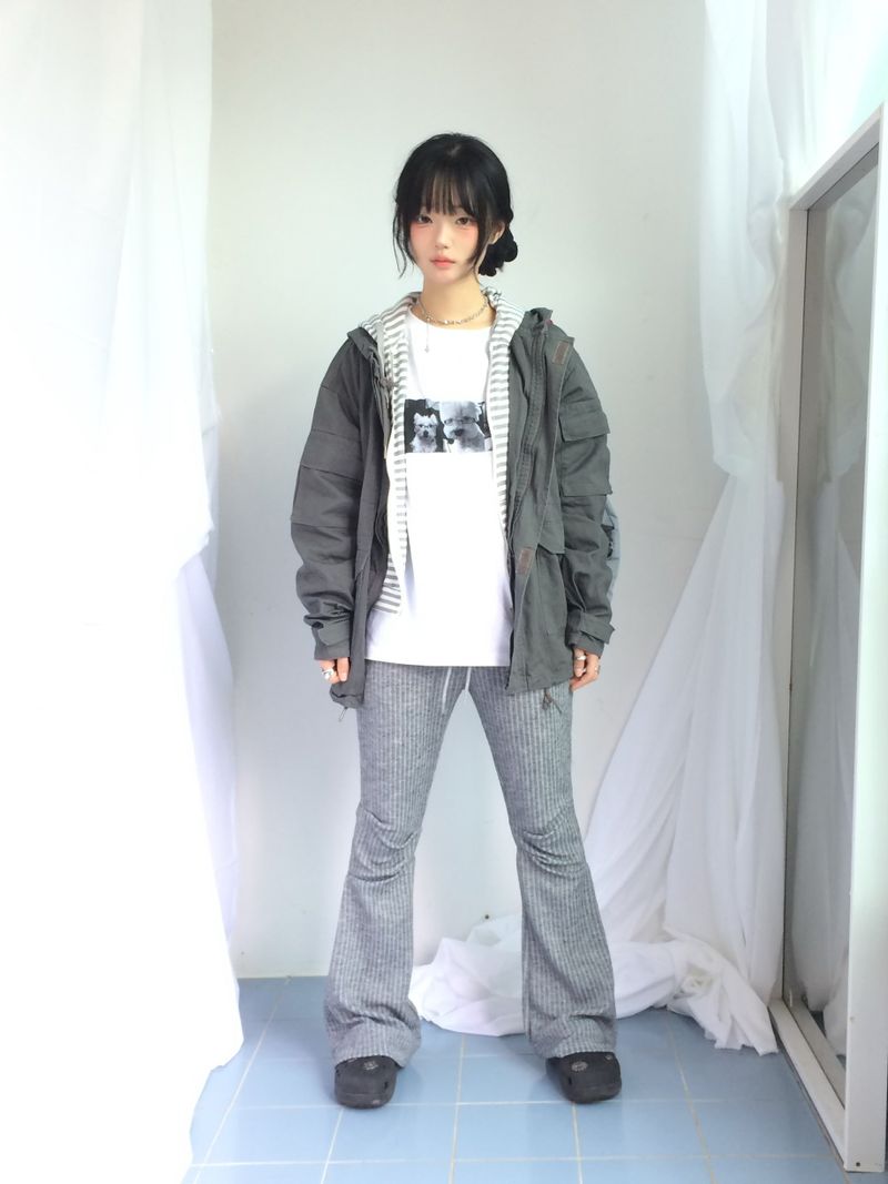 ner.ui.bin（ノエビン）の「Stripe bootcut banding pants（Pants）」