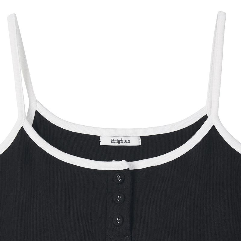 エッセンシャル コントラスト ミニドレス Black