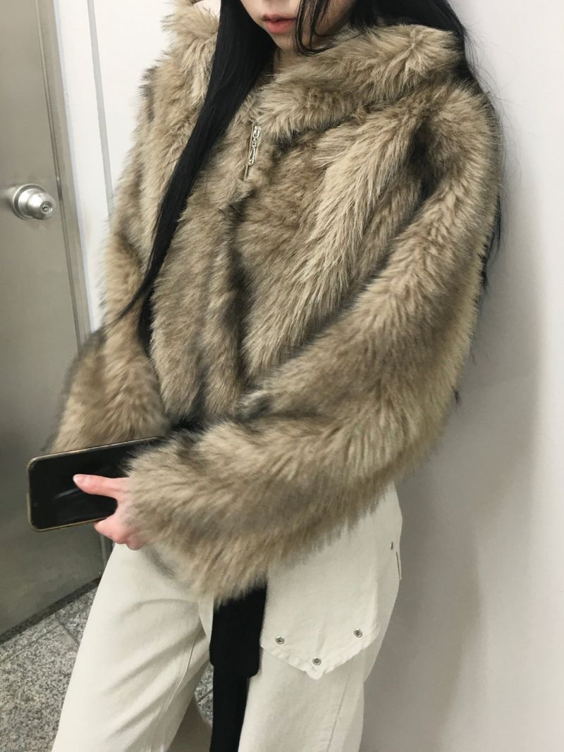 Mua Crop Fur Jacket (1c)