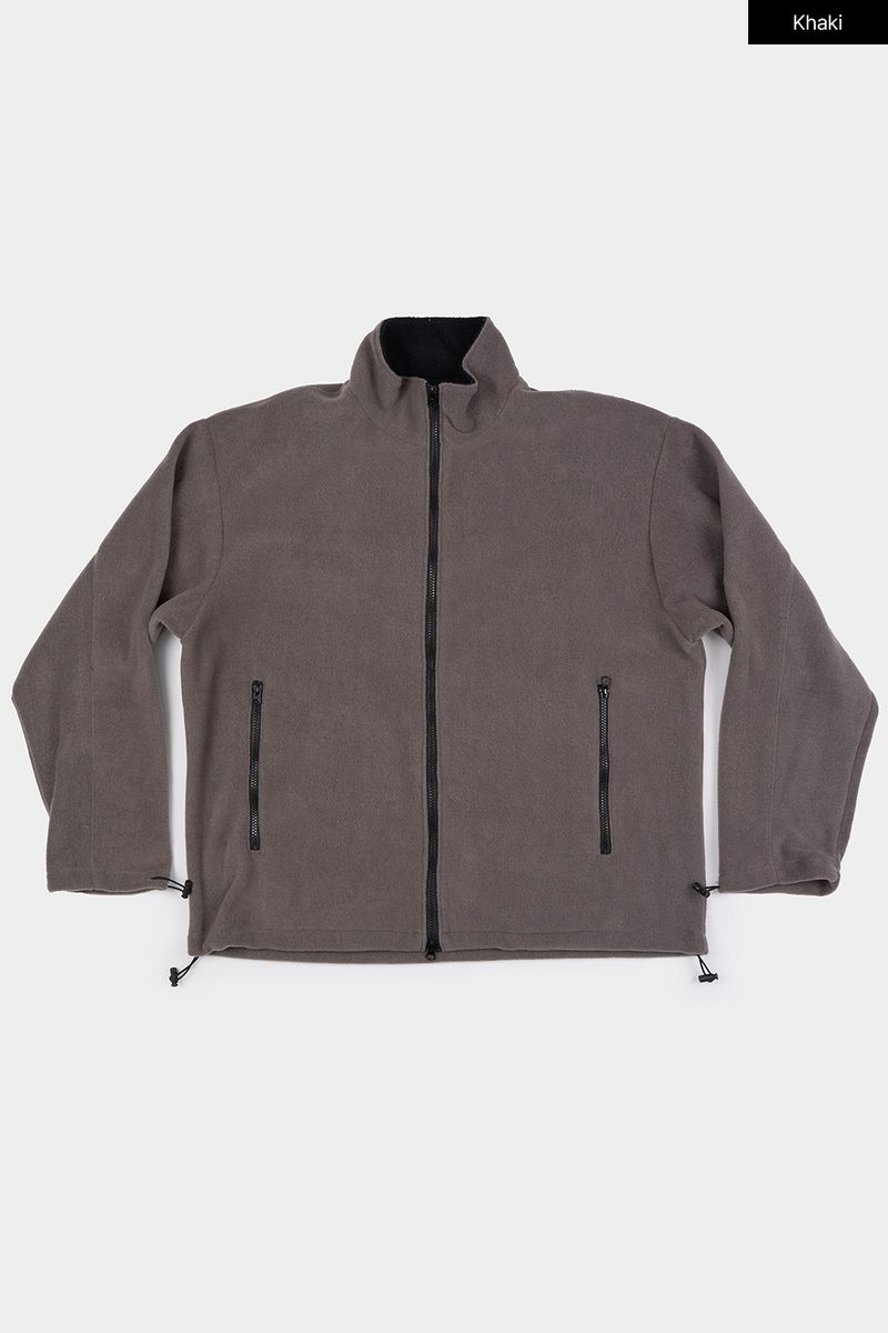 Mockneck low warm fleece zip-up