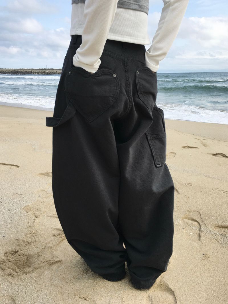 Lovey Heart Cargo Wide Pants (3c)