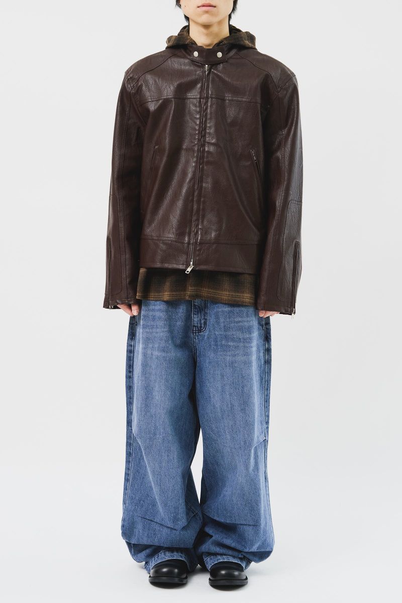 Burn Leather jacket (3color)