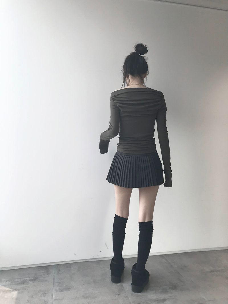 pony pleats skirt (3c)