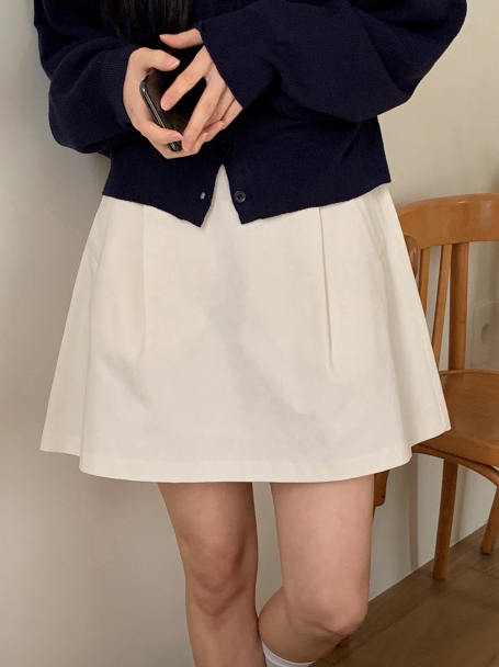 SHOPPERLAND（ショッパーランド）の「A-line Pintuck Cotton Mini Skirt (3color)（Skirts）」