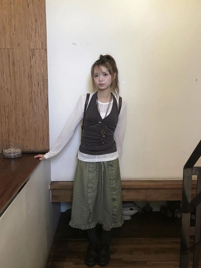 oso dot frill skirt