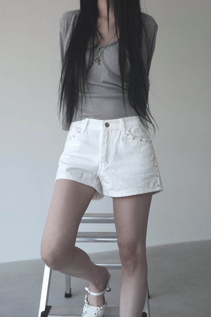 unique studded summer short pants (2color)