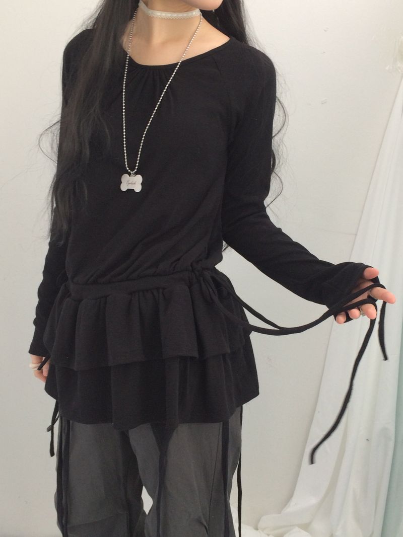 side strap frill dress