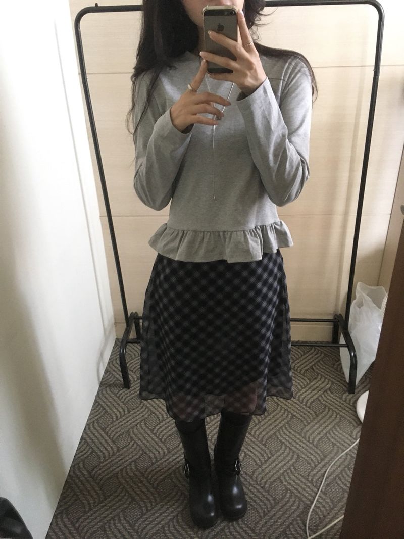 Plaid Midi Skirt