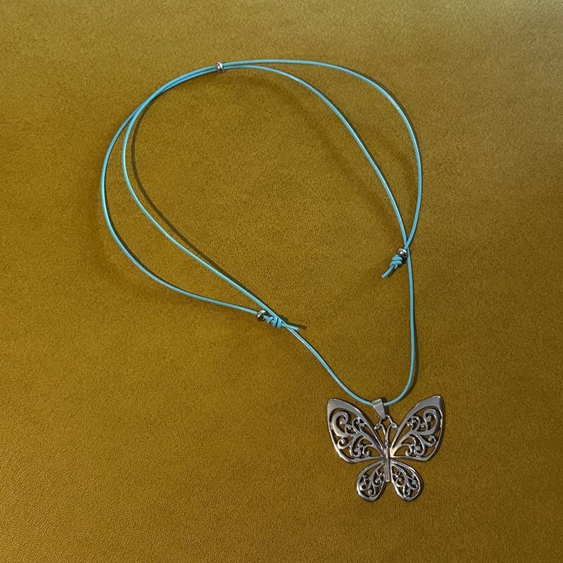 mint butterfly necklace