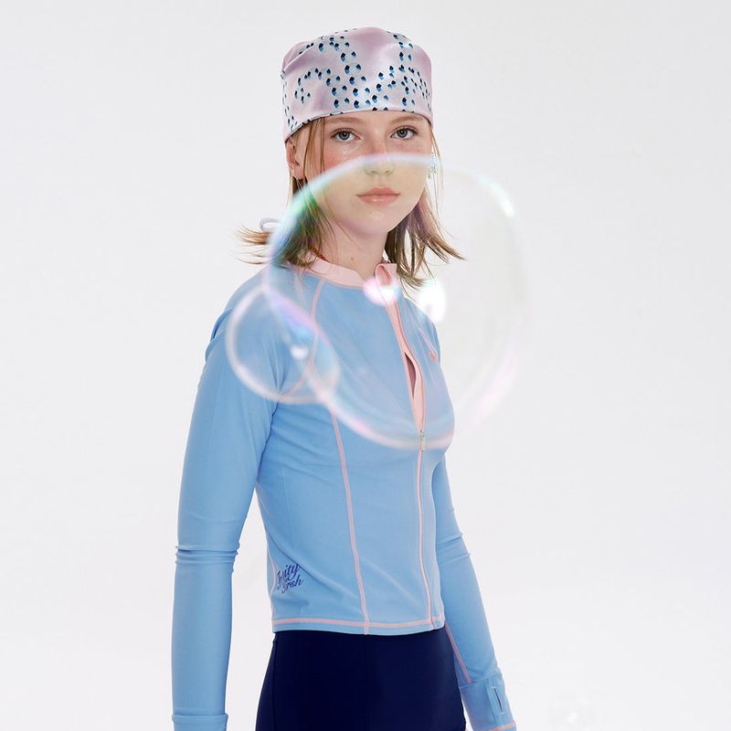 KIRSH（キルシー）の「SMALL CHERRY ZIP-UP RASHGUARD [SKY]（Swimwear）」