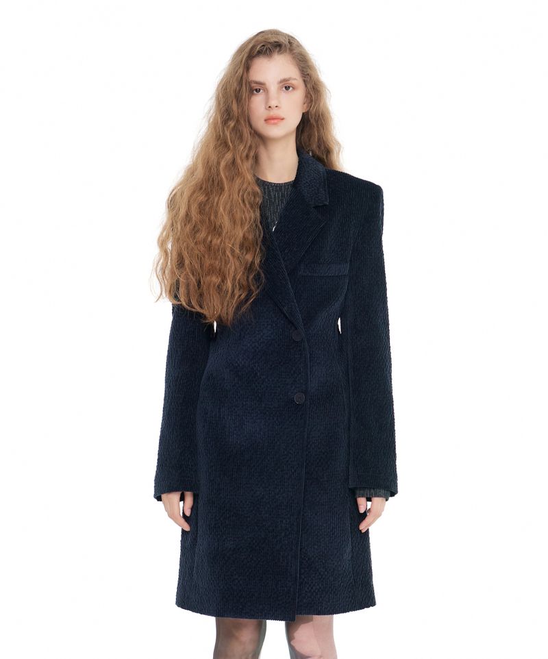 ITZAVIBE（イッザバイブ）の「[ICC22WJK06NV] LOGO CORDUROY COAT - NAVY（Jackets/Outerwear）」