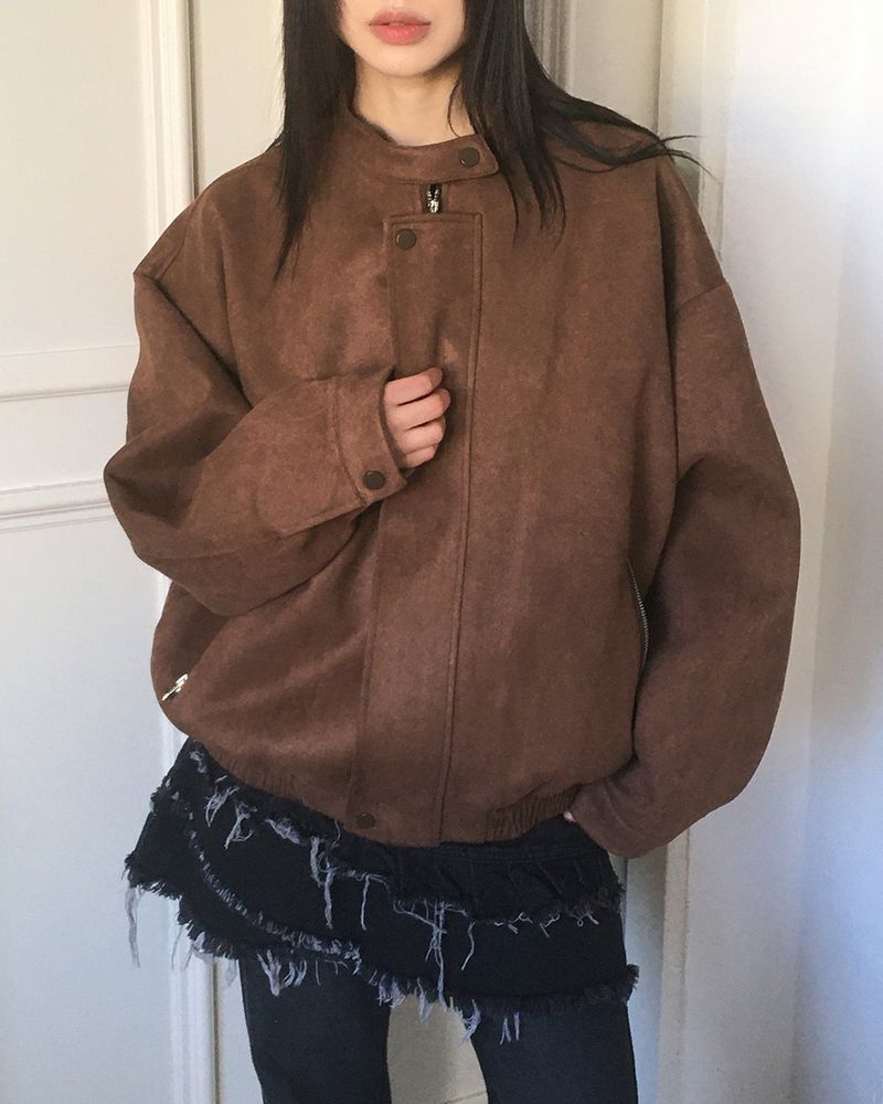 Mover suede blouson jacket jumper