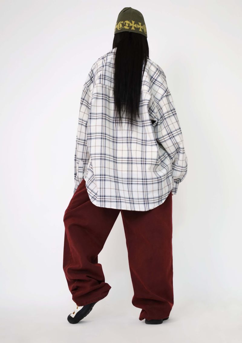 (UNISEX)Nerdy Oversized Checkered Shirt