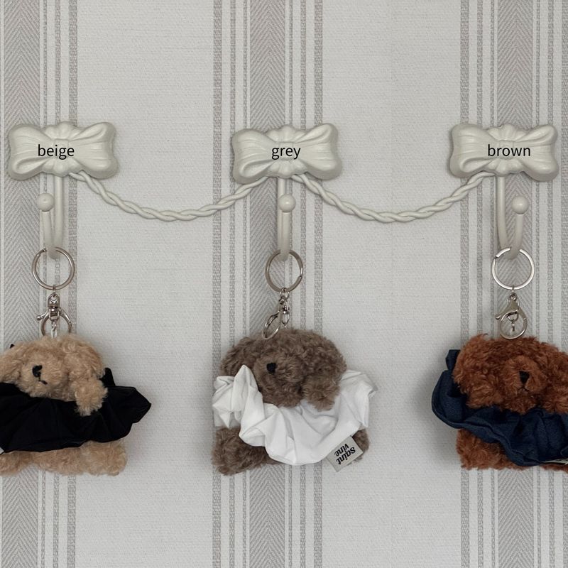 love scrunchie puppy keyring