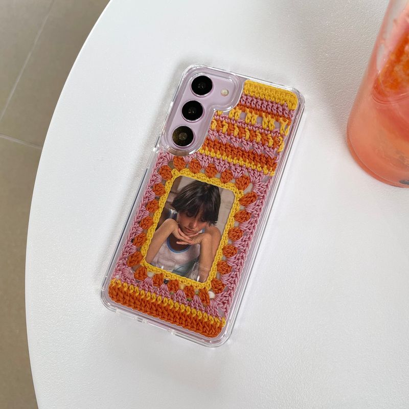 MOTIF FRAME HARD JELL CASE_YELLOW & PINK