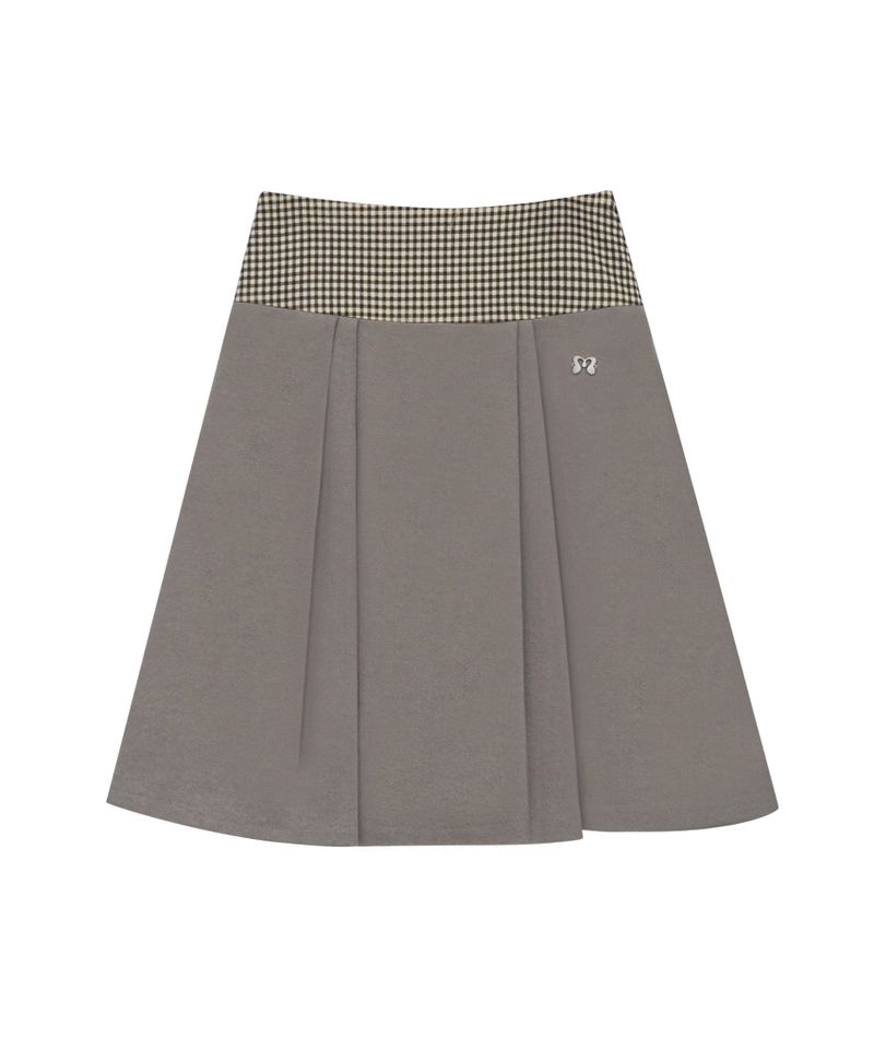 MINI CHECK SWEAT SK BEIGE