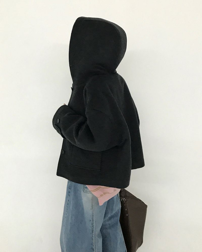 [ORIGINAL] CHILD HOOD WOOL SHORT COAT