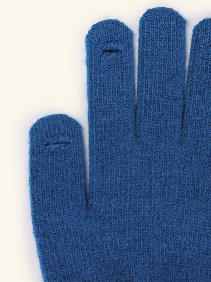 Label Finger Hole Short Glvoes