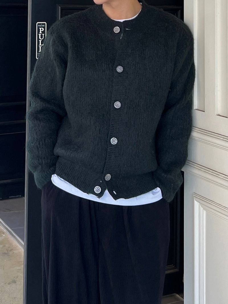 Brush wool cardigan