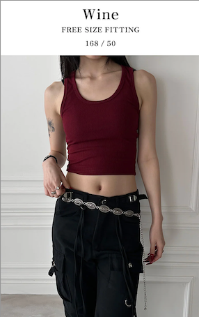 [BASIC ITEM] Rib crop sleeveless(9color)
