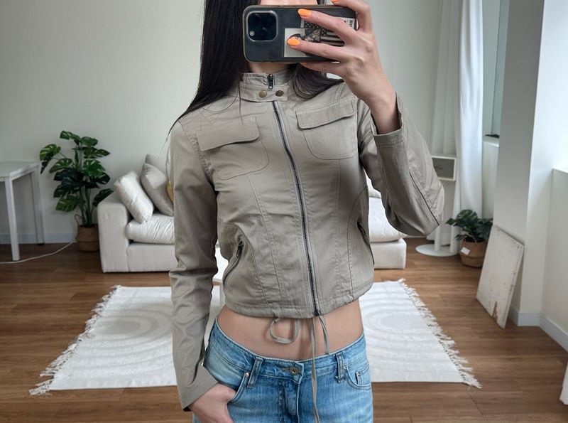 y2k slim zip jacket