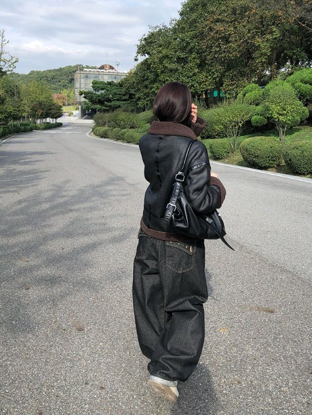 Jackson Studded Balloon Fit Raw Wide Pants