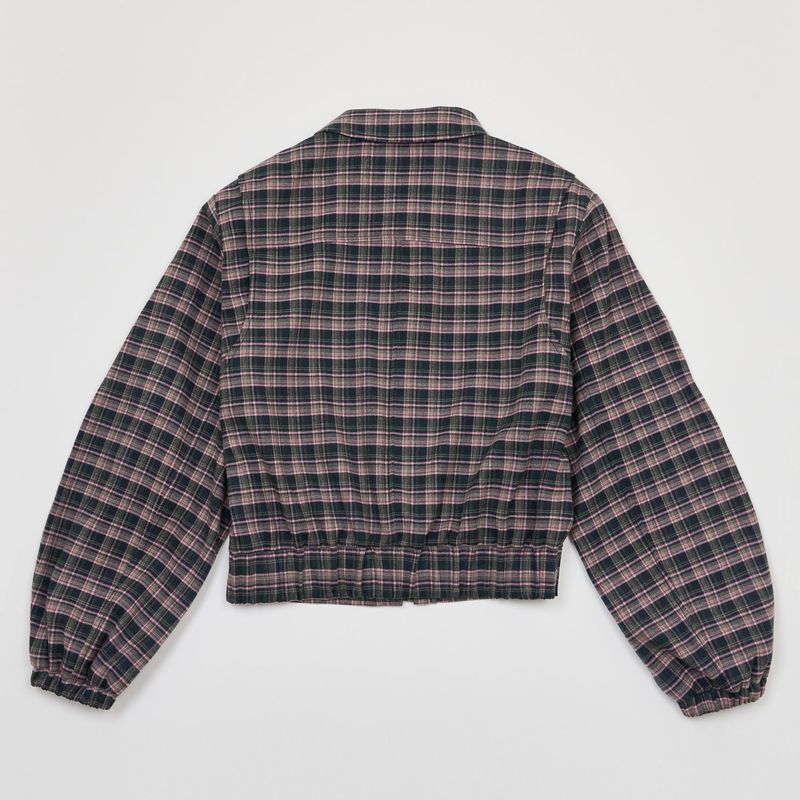 TWO WAY ZIP-UP CROP BLOUSON PINK