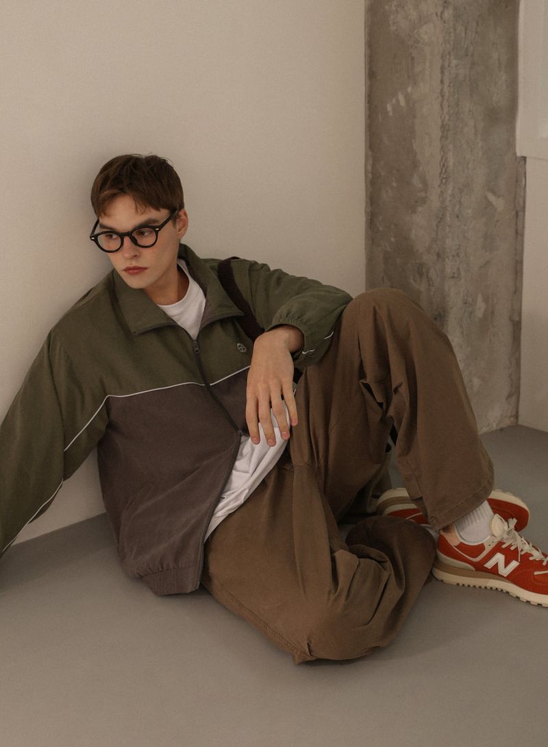 Cotton line parasuit pants