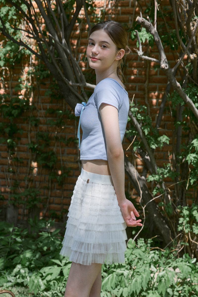 ROSETTE SHIRRING TOP (2 COLORS)