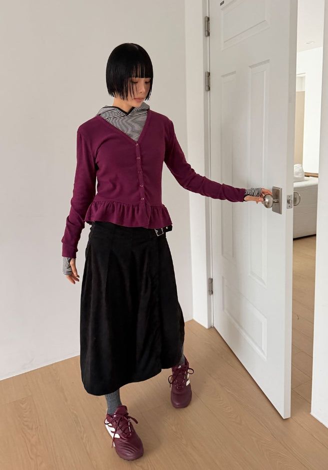 (Brushed) FLEUR FRILL CARDIGAN