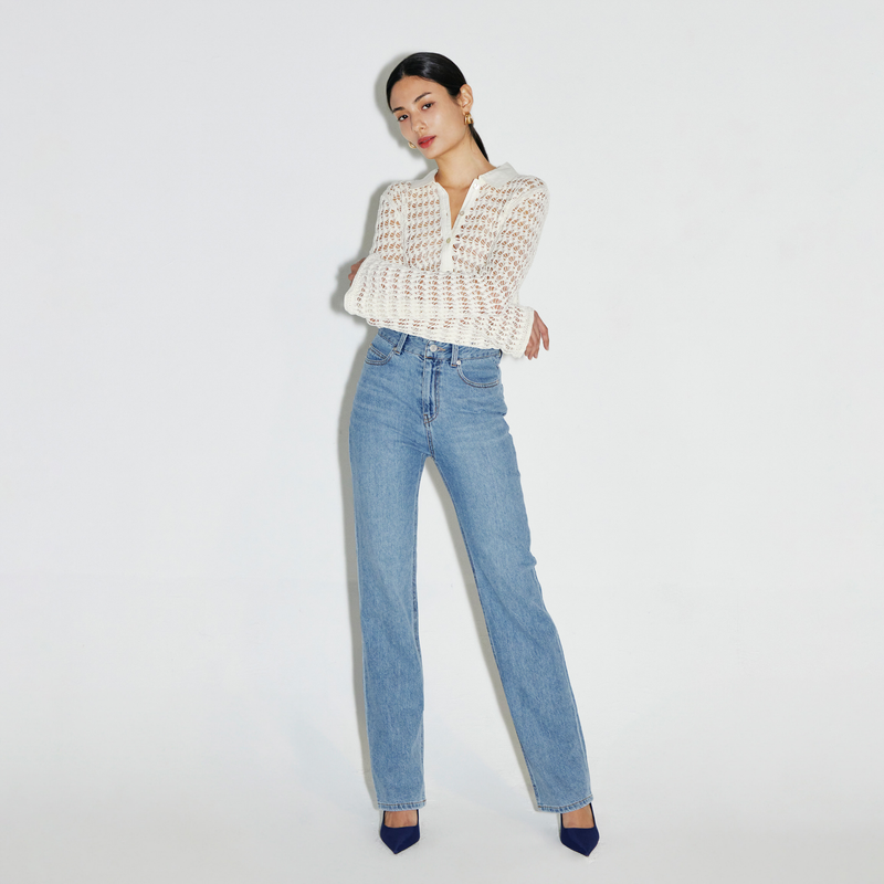 27Y（トゥエンティセブンワイ）の「ミドルブルーストレートフィットデニム-YWD1DNST001（パンツ）」