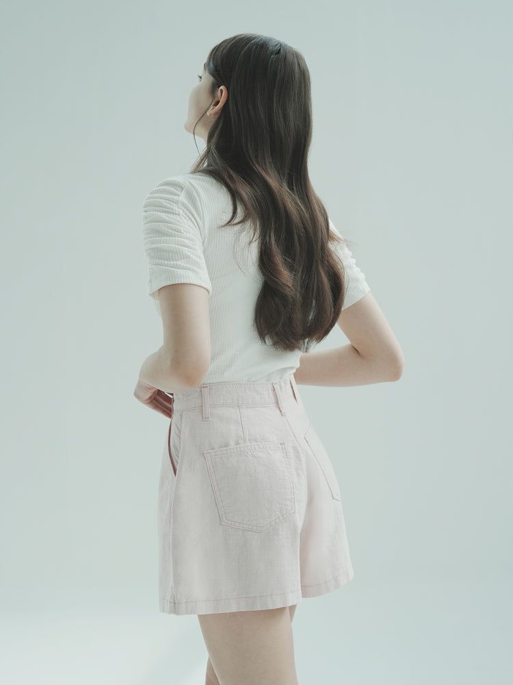 W1013 LINEN SHORT_PINK