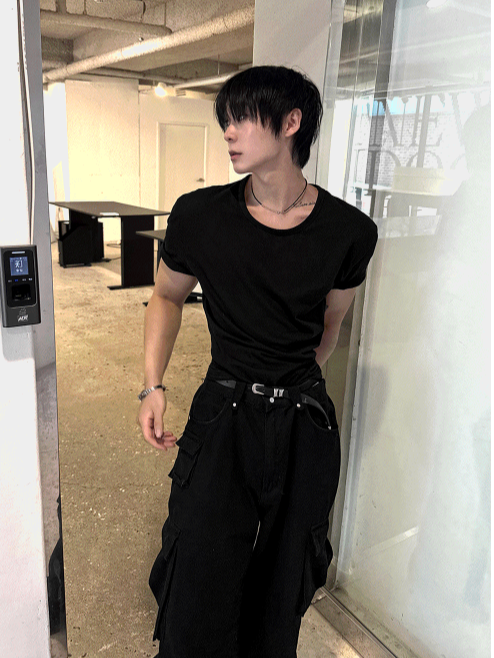 クロップマッスルフィットTシャツ