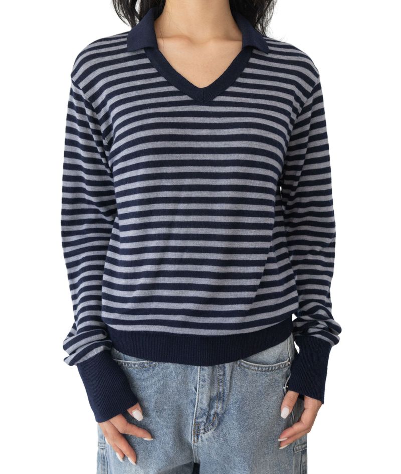 Rams Stripe Collar Knit