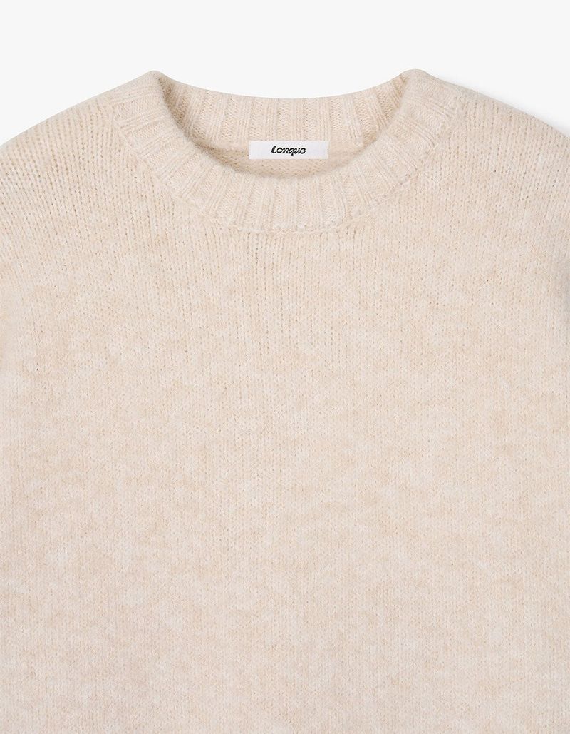 BEANIE SET OVERSIZED KNIT (IVORY)